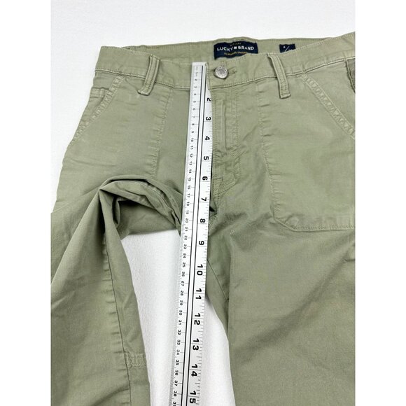 LUCKY BRAND Womens Cargo Utility Pocket Pants Size 26 Olive Side Stripe - Picture 7 of 9
